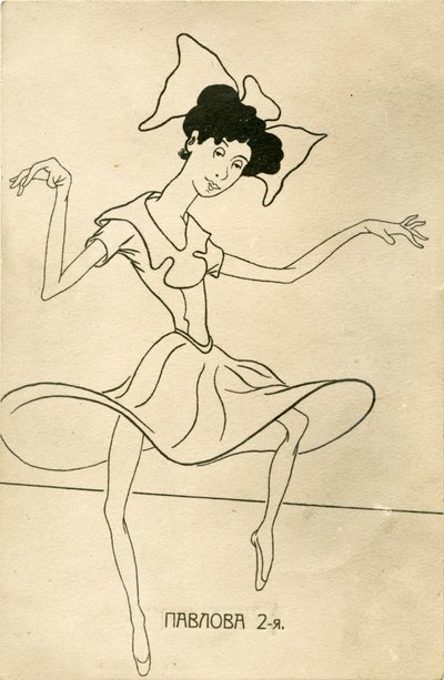 Anna Pavlova - Caricature by Nicolas Legat